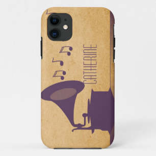Purple Vintage Gramophone BT ID iPhone 5 Case