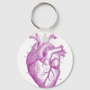Purple Vintage Heart Anatomy Keychain