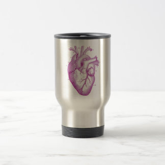 Purple Vintage Heart Anatomy Travel Mug