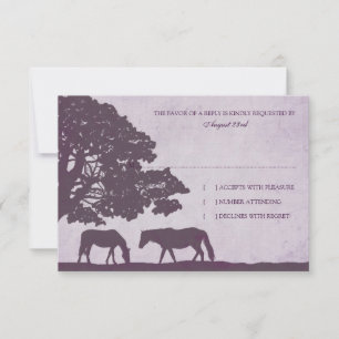 Purple Vintage Horse Farm Wedding rsvp