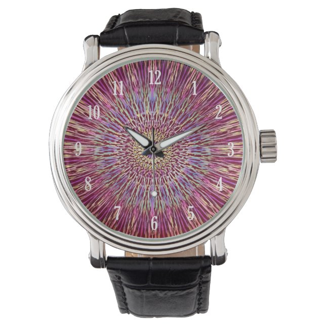 Purple vintage kaleidoscope pattern watch (Front)