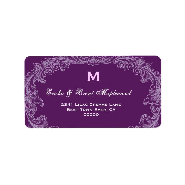 Purple Vintage Monogram B455 Label (Front)