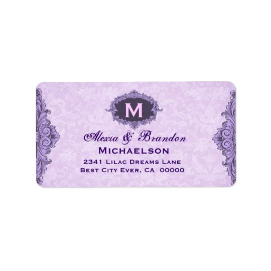 Purple Vintage Monogram Curlicue Ver 2 G201