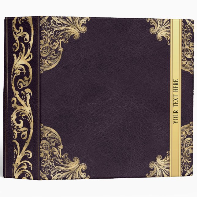 Purple Vintage Ornate Gold Binder (Front/Spine)