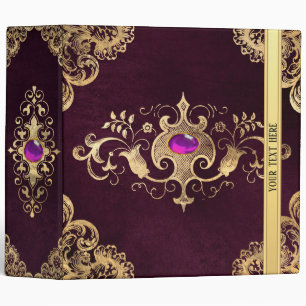 Purple Vintage Ornate Gold Binder