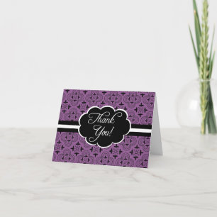 Purple Vintage Pattern Thank You Card