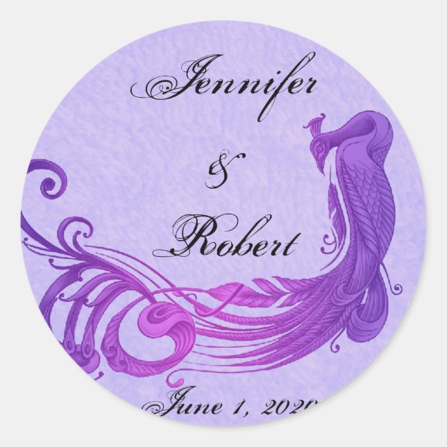 Purple Vintage Peacock Envelope Seal (Front)