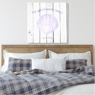Purple Vintage Scallop Shell Canvas Print