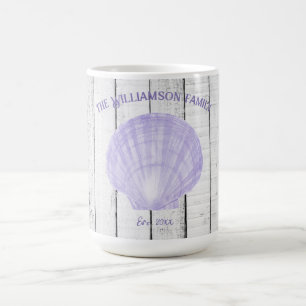 Purple Vintage Scallop Shell Coffee Mug