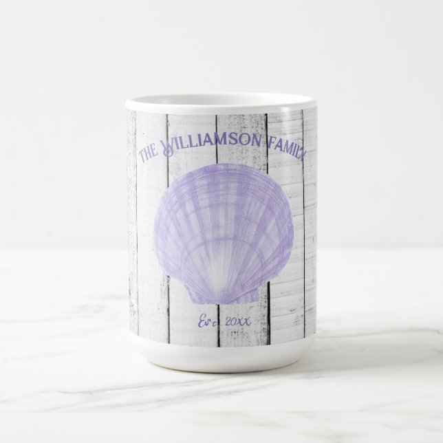 Purple Vintage Scallop Shell Coffee Mug (Center)