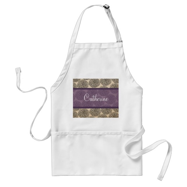Purple Vintage Zinnia Apron (Front)