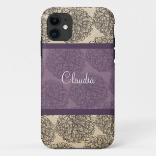 Purple Vintage Zinnia BT iPhone 5 Case