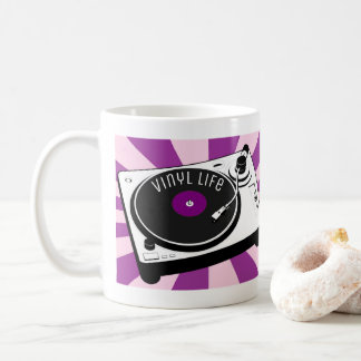 Purple Vinyl Life Retro Turntable Coffee Mug