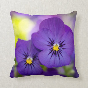 Purple Violas Throw Pillow