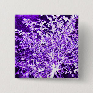 Purple Violet Abstract Tree Branches 2 Inch Square Button