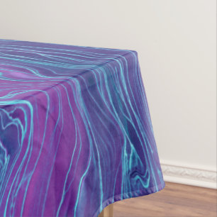 Purple Violet Blue Marbling Acrylic Abstraction  Tablecloth
