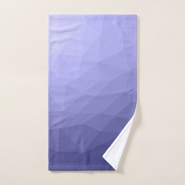 Purple violet  blue mesh ombre geometric pattern bath towel set (Hand Towel)