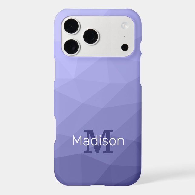 Purple violet  blue mesh ombre pattern Monogram (Back)