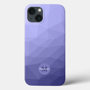 Purple violet  blue mesh ombre pattern Monogram iPhone 13 Case
