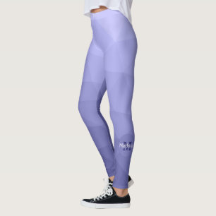 Purple violet blue mesh ombre pattern Monogram Leggings