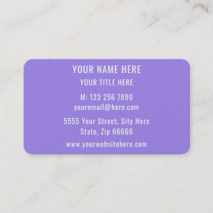 Purple Violet Business Card Your Text Name Info