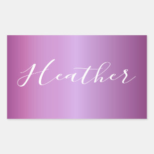 Purple Violet & Custom White Script Sticker