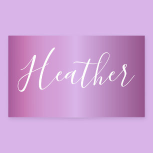 Purple Violet & Custom White Script Sticker