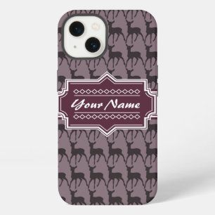 Purple Violet Deer Personalized Name iPhone 13 Case