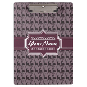 Purple Violet Deer Personalized Name   #V1 Clipboard