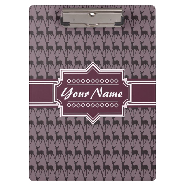 Purple Violet Deer Personalized Name | #V1 Clipboard (Front)