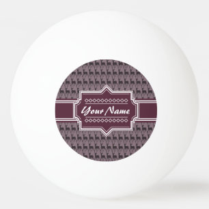 Purple Violet Deer Personalized Name #V1 Ping Pong Ball