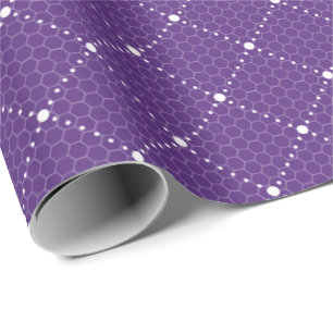 Purple Violet Delicate Lace White Lattice Elegant Wrapping Paper