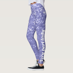 Purple violet faux sparkles glitter Your name Leggings