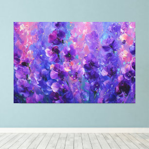 Purple Violet Floral Dream Abstract Wall Art