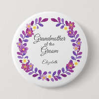 Purple / Violet Floral Grandmother of  Groom