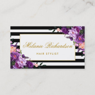 Purple Violet Floral Hair Stylist Appointment SPG Card