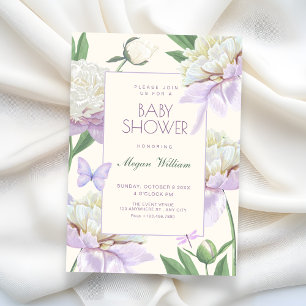 Purple violet Flower garden birthday Invitation
