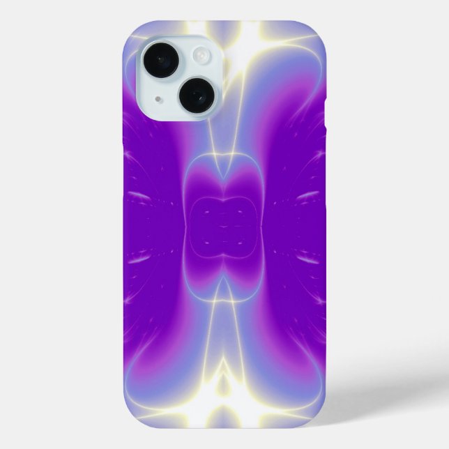 PURPLE VIOLET FRACTAL LIGHT WAVES Case-Mate iPhone CASE (Back)