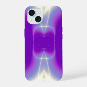 PURPLE VIOLET FRACTAL LIGHT WAVES iPhone 15 CASE