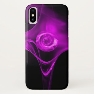 PURPLE VIOLET FRACTAL ROSE iPhone X CASE