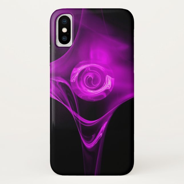 PURPLE VIOLET FRACTAL ROSE Case-Mate iPhone CASE (Back)