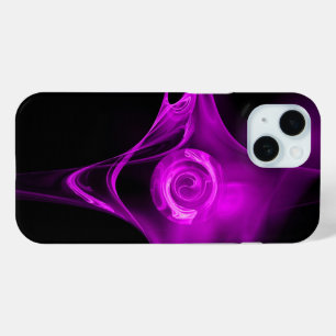 PURPLE VIOLET FRACTAL ROSE iPhone 15 CASE