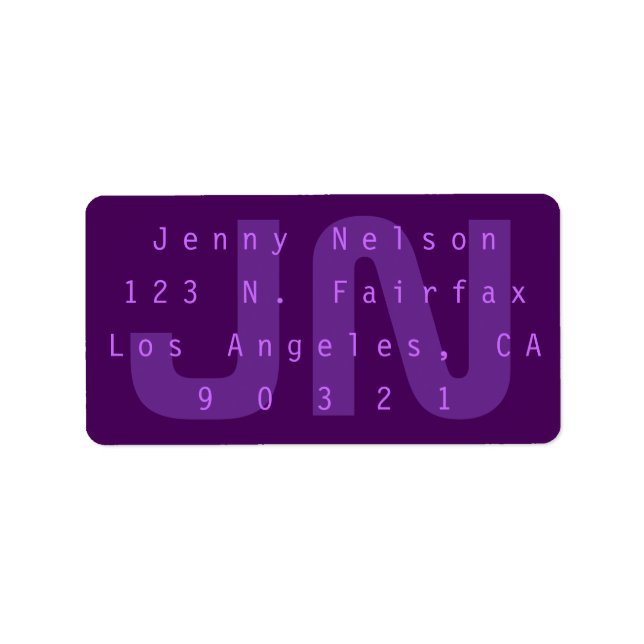 Purple & Violet Fun Modern Return Address Label (Front)