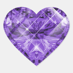 Purple, Violet Gem Heart Sticker