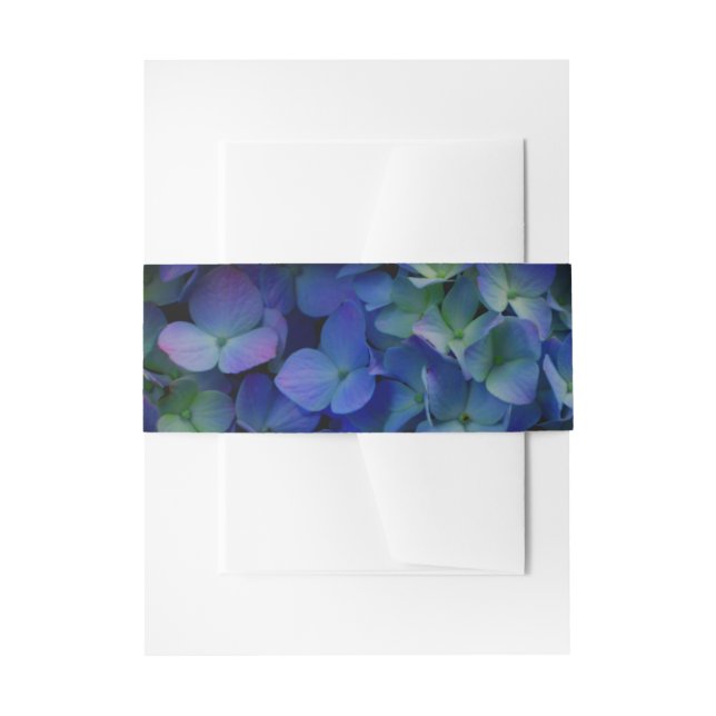 Purple violet   Hydrangeas Invitation Belly Band (Front Example)