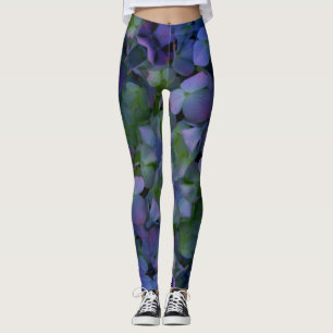 purple violet Hydrangeas Leggings