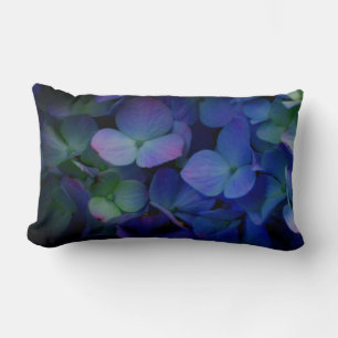 Purple violet hydrangeas lumbar pillow
