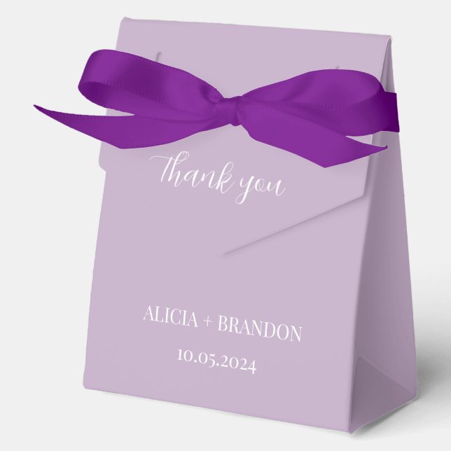 Purple Violet Lavender Lilac Modern Wedding Favor Box (Front)