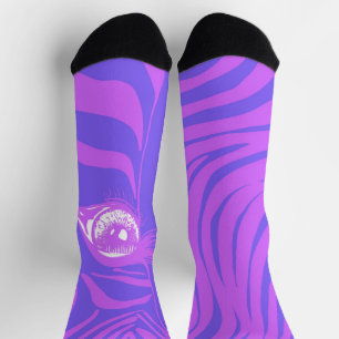 Purple Violet Mismatched Zebra Socks