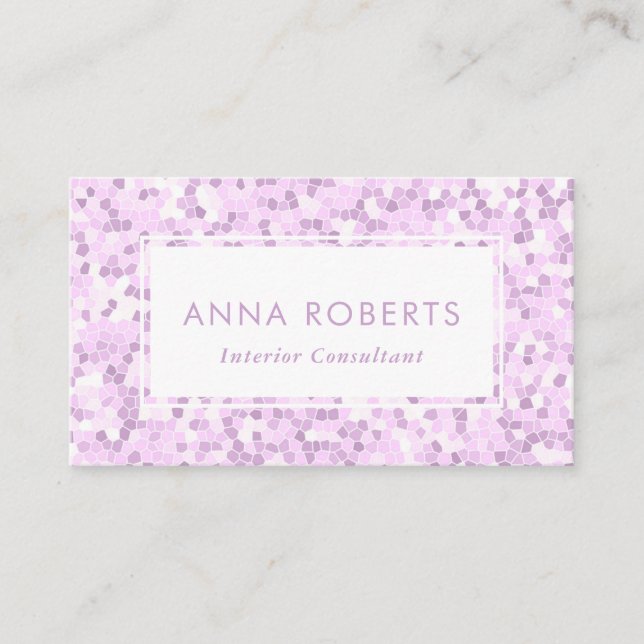 Purple violet Mosaic pattern business card (Front)